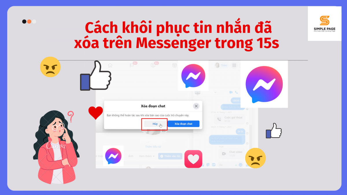 Cách khôi phục tin nhắn đã xóa trên Messenger 2022
